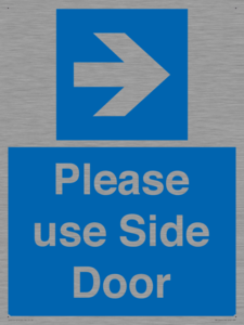 Please use Side Door (arrow Right) 
